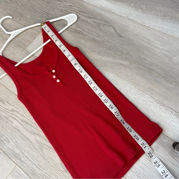 Brandy Melville Tank Top henley womens Red (one size) casual bright coquette - Picture 5 of 5